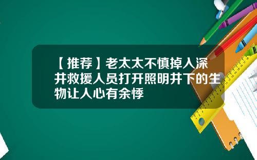 【推荐】老太太不慎掉入深井救援人员打开照明井下的生物让人心有余悸