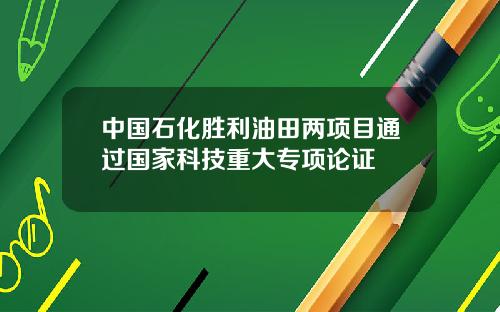 中国石化胜利油田两项目通过国家科技重大专项论证