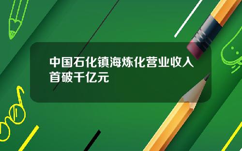 中国石化镇海炼化营业收入首破千亿元