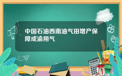 中国石油西南油气田增产保障成渝用气