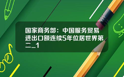 国家商务部：中国服务贸易进出口额连续5年位居世界第二_1