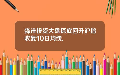 森洋投资大盘探底回升沪指收复10日均线.