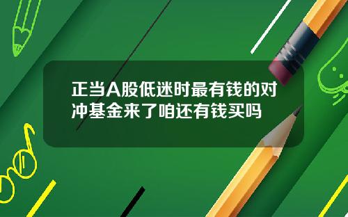 正当A股低迷时最有钱的对冲基金来了咱还有钱买吗