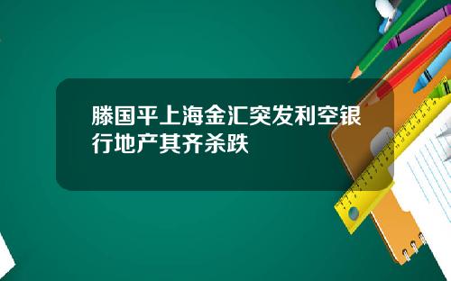 滕国平上海金汇突发利空银行地产其齐杀跌