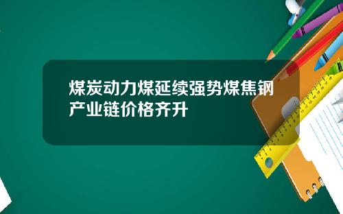 煤炭动力煤延续强势煤焦钢产业链价格齐升