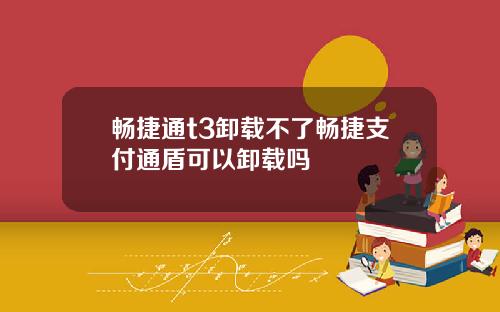 畅捷通t3卸载不了畅捷支付通盾可以卸载吗