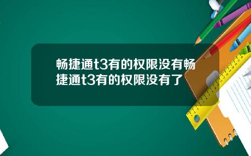 畅捷通t3有的权限没有畅捷通t3有的权限没有了