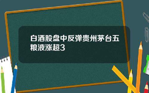 白酒股盘中反弹贵州茅台五粮液涨超3