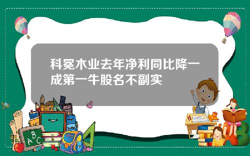 科冕木业去年净利同比降一成第一牛股名不副实