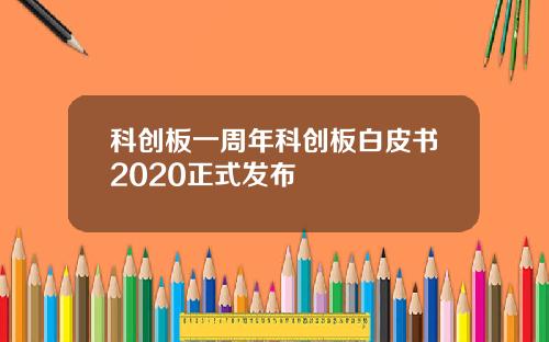 科创板一周年科创板白皮书2020正式发布