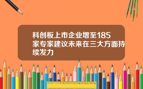 科创板上市企业增至185家专家建议未来在三大方面持续发力