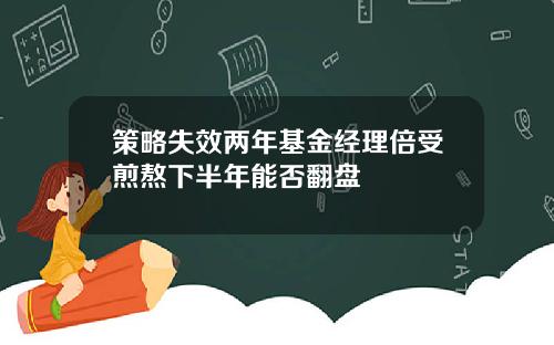 策略失效两年基金经理倍受煎熬下半年能否翻盘