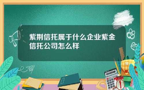 紫荆信托属于什么企业紫金信托公司怎么样