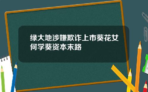 绿大地涉嫌欺诈上市葵花女何学葵资本末路