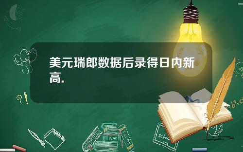 美元瑞郎数据后录得日内新高.