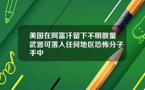 美国在阿富汗留下不明数量武器可落入任何地区恐怖分子手中