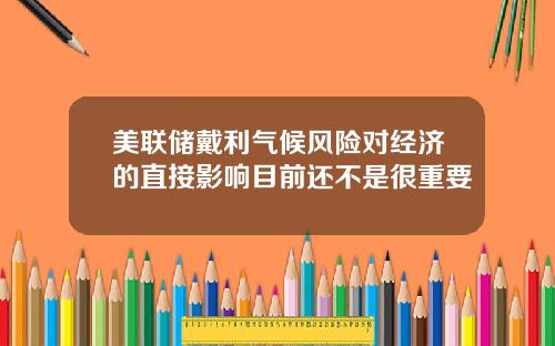 美联储戴利气候风险对经济的直接影响目前还不是很重要