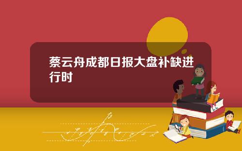 蔡云舟成都日报大盘补缺进行时