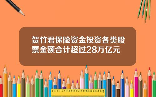 贺竹君保险资金投资各类股票金额合计超过28万亿元