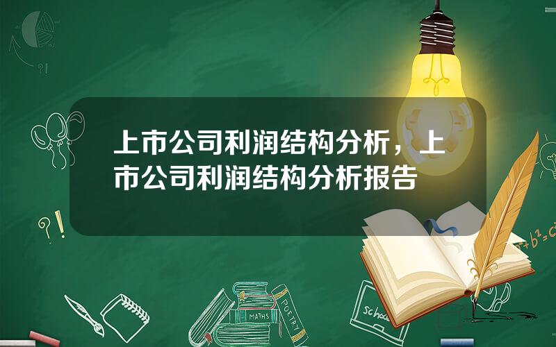 上市公司利润结构分析，上市公司利润结构分析报告