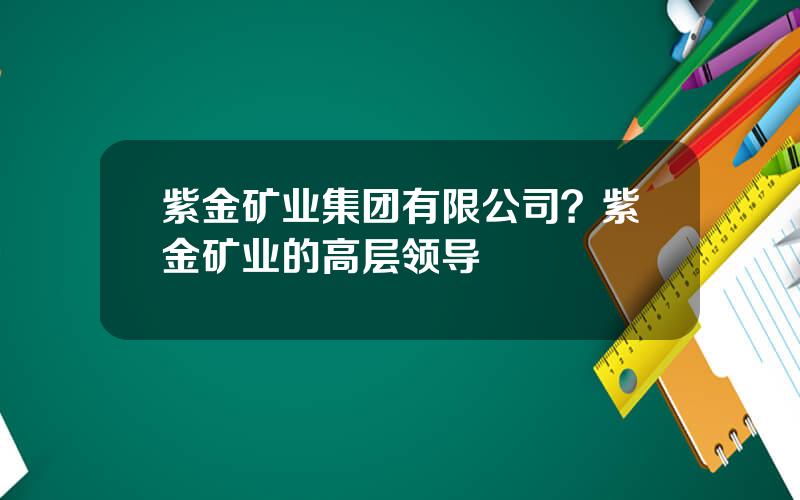 紫金矿业集团有限公司？紫金矿业的高层领导