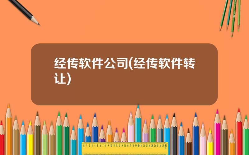 经传软件公司(经传软件转让)