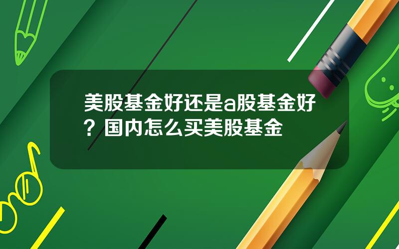 美股基金好还是a股基金好？国内怎么买美股基金