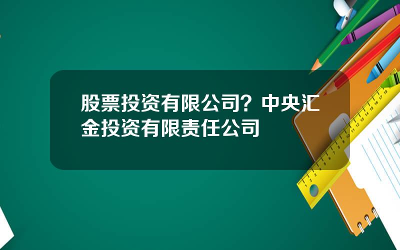 股票投资有限公司？中央汇金投资有限责任公司