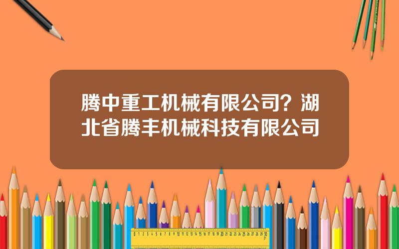 腾中重工机械有限公司？湖北省腾丰机械科技有限公司