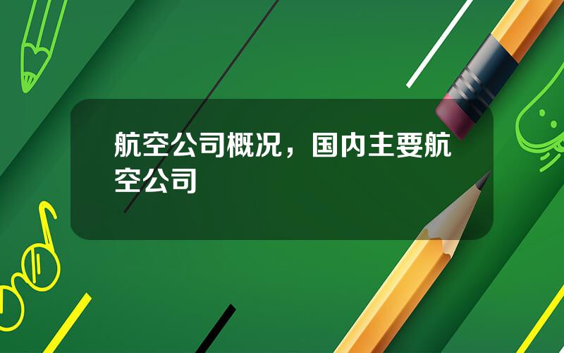 航空公司概况，国内主要航空公司