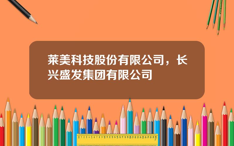 莱美科技股份有限公司，长兴盛发集团有限公司