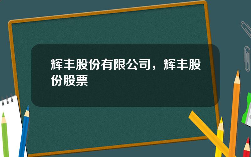 辉丰股份有限公司，辉丰股份股票