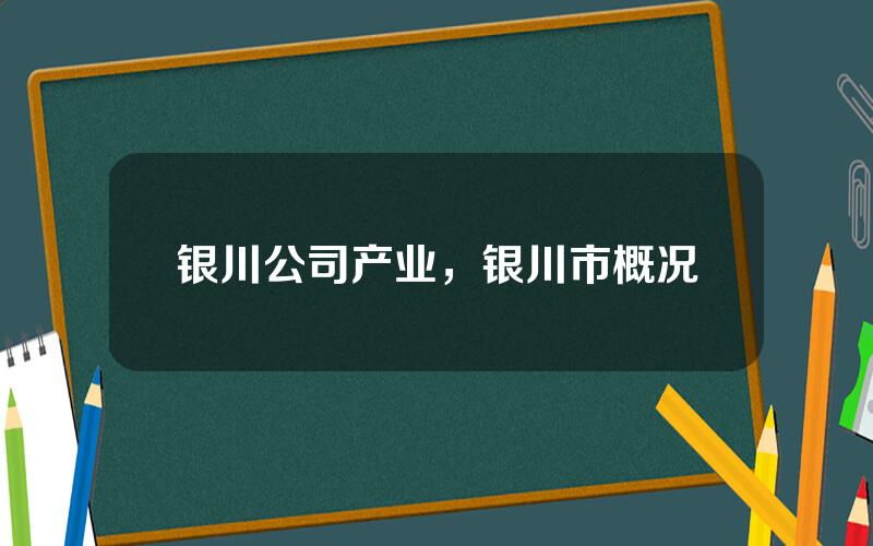 银川公司产业，银川市概况