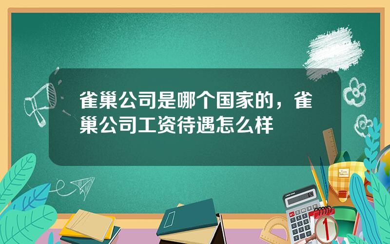 雀巢公司是哪个国家的，雀巢公司工资待遇怎么样